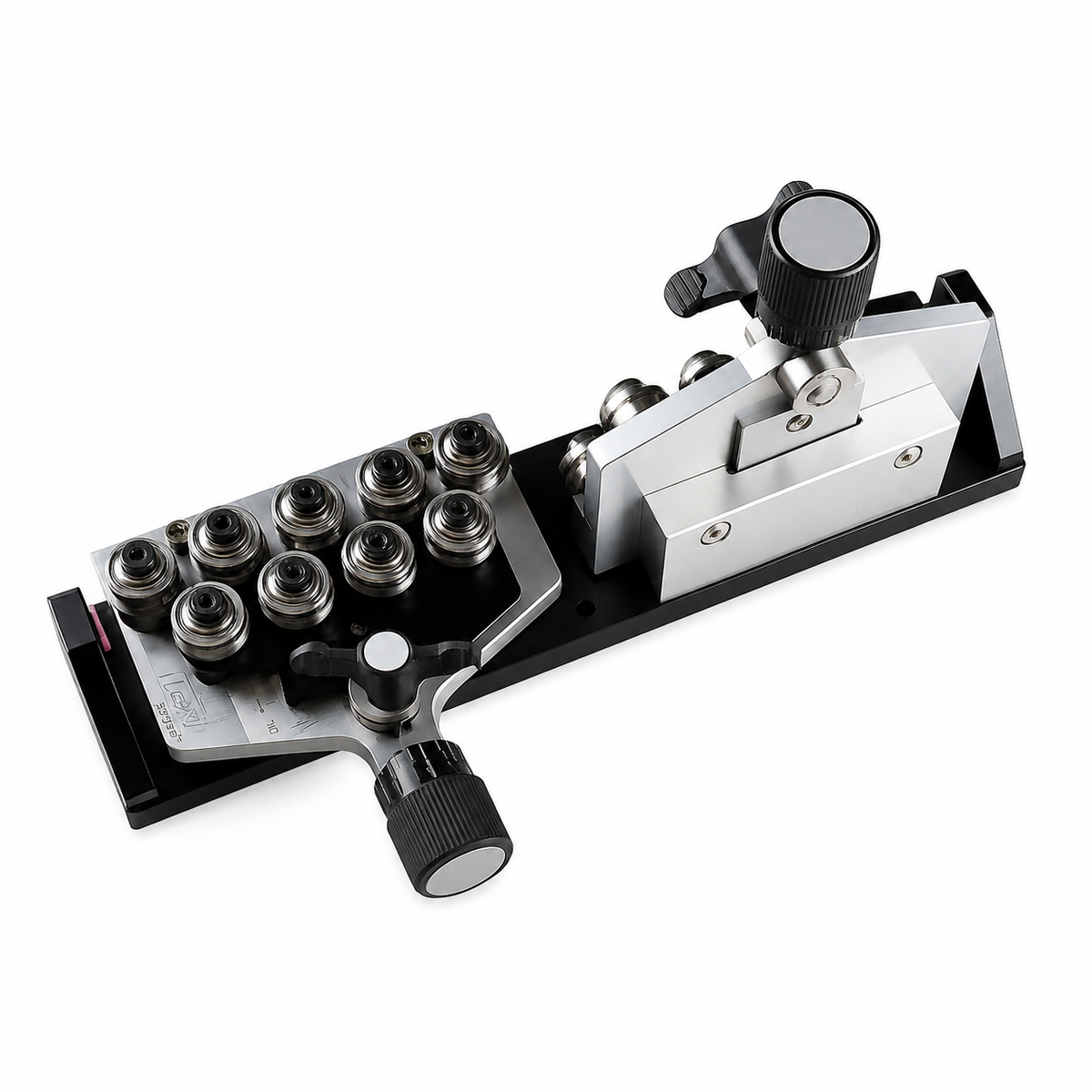aerial view of j2x systems ws-02 wire straightener dual plane quick change model on a white background