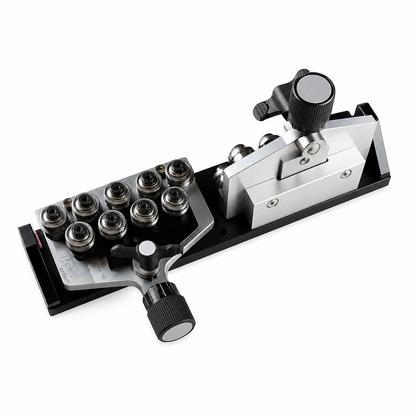aerial view of j2x systems ws-02 wire straightener dual plane quick change model on a white background 