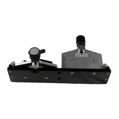bottom view of the black anodized mount of a j2x systems wire straightener